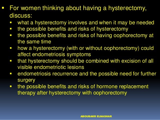 Endometriosis: ESHRE2014& NICE2017 Guidelines