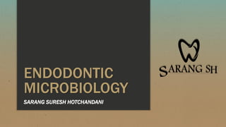 ENDODONTIC
MICROBIOLOGY
SARANG SURESH HOTCHANDANI
 