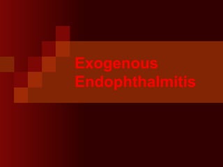 Exogenous
Endophthalmitis
 