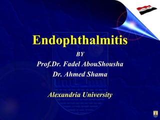 Endophthalmitis
BY
Prof.Dr. Fadel AbouShousha
Dr. Ahmed Shama
Alexandria University
 