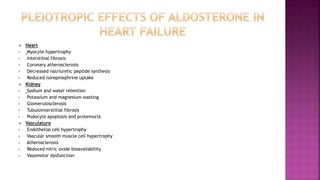  Heart
 Myocyte hypertrophy
 Interstitial fibrosis
 Coronary atherosclerosis
 Decreased natriuretic peptide synthesis
 Reduced norepinephrine uptake
 Kidney
 Sodium and water retention
 Potassium and magnesium wasting
 Glomerulosclerosis
 Tubulointerstitial fibrosis
 Podocyte apoptosis and proteinuria
 Vasculature
 Endothelial cell hypertrophy
 Vascular smooth muscle cell hypertrophy
 Atherosclerosis
 Reduced nitric oxide bioavailability
 Vasomotor dysfunction
 