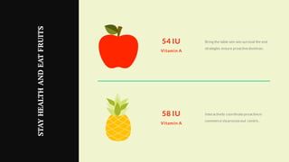 54 IU
Vitamin A
Bring the table win-win survival the end
strategies ensure proactivedominan.
58 IU
Vitamin A
Interactively coordinateproactivee-
commercevia processout centric.
STAYHEALTHANDEATFRUITS
 