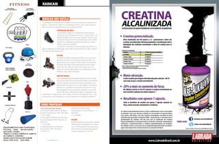 Radicais
                          ESCADINHA                EXTENSOR
                       PARA TREINAMENTO           PARA CORRIDA




                                                                   escolHa seu esTilo
                                                                    A patinação, praticada de forma regular como um treinamento, ajuda a ema-
                                                                   grecer e a desenvolver melhor a coordenação motora. Aqui, você pode esco-
                                                                   lher um estilo que combine mais com seu perfil. Veja só:
                                            FITNESS                                     PaTinaÇÃo no gelo:
                                                                                          A patinação no gelo é mundialmente conhecida por
                                                                                        fazer parte das Olimpíadas de Inverno. É basicamente um
                                                                                        esporte de países frios, com raras exceções. Os patins são
                                                                                        compostos de botas e lâminas de diferentes tipos, depen-
                                                                                        dendo da modalidade praticada que pode ser: corrida,
                                                      BOSU                              hockey e patinação artística.
                                                                                          O esporte é praticado em pistas de gelo natural (rios ou
                           KETTLEBEL
                                                                   lagos congelados), artificial (gelo produzido mecanicamente) ou gelo sintético
                                                                   (um tipo de placa de plástico).

                                                                                            in-line:
                                                                                             No Brasil, também chamado de rollers, o In-Line é uma
                                                                                            imitação dos patins de hockey para pistas de gelo e foi
                                                                                            desenvolvido para a prática deste esporte nos períodos
                                                    DISCO
                                                  EQUILIBRIO                                de verão. Estes patins são compostos de botas e bases
                                                                                            com rodas em linha, com duas, três, quatro ou cinco
                           PARA QUEDAS
                           PARA CORRIDA                                                     rodas em cada pé, dependendo da modalidade (corrida,
                                                                                            hockey e street roller) praticada.

                                                                                         QuaTRo Rodas:
                                                                                          Para quem gosta da patinação artística e mora em cida-
                                                                                         des que não têm pistas profissionais de gelo, esta pode ser
                                                      BOB
                                                                                         uma boa opção. Este esporte pode ser praticado em di-
                                                                                         ferentes tipos de pistas como as de madeira, cimento liso,
                            RODINHA                                                      granitina etc., geralmente em ginásios de esportes. Uma
                                                                                         recomendação é evitar andar em calçadões, ruas ou par-
                                                                                         ques, onde o piso é geralmente áspero e irregular, já que
                                                                   a disposição e a largura das rodas causam um atrito muito grande com o solo
                                                                   provocando muita trepidação e riscos de acidentes com pequenos detritos.



                           RUBBER SIMPLES                         onde PRaTicaR
                                                                 Locais para patinação artística                 São Paulo Futebol Clube
                                                                  Associação Atlética Banco do Brasil           Praça Roberto Gomes Pedrosa, nº 1 /
                                                  ROLO 6”
                                                                 Estrada de Itapecerica, 1935 / São Paulo       São Paulo
                                                                 11-5511 6985                                   11-3749 8000
                                                                  Associação Portuguesa de Desportos
[ Ano3 | Número13 ] 2011




                                                                 Rua Comendador Nestor Pestana, 33 /            in-line
                                                                 São Paulo                                       Parque Ibirapuera, Vila Lobos e Parque
                                                                 11- 3315 0400                                  das Bicicletas na (República do Líbano
    EQUIPAMENTOS PARA FUNCIONAL
                                                                  Sociedade Esportiva Palmeiras                 com a Av. Ibirapuera). São parques pú-
    PILATES, YOGA, MUSCULAÇÃO,                                   Rua Turiassú, 1840 / São Paulo                 blicos com muito espaço livre para se
    NATAÇÃO, HIDRO.........                                      11-3873 2111                                   praticar a patinação in-line.
    TEMOS A LINHA COMPLETA, DIRETO
    DE FABRICA, CONFIRA
    WWW.AQUATICASLADE.COM.BR
76  0XX11 4413-5722 4413-4996                                            www.portalendorfina.com                                                          www.portalendorfina.com   77
 