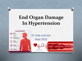 End Organ Damage
In Hypertension
Dr Ihab suliman
Sept 2022
 