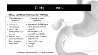 Endoscopía gastrointestinal - Drs. José Watanabe
Complicaciones
 