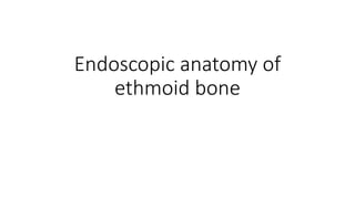 Endoscopic anatomy of
ethmoid bone
 