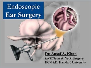 Endoscopic
Ear Surgery
Dr. Ausaf A. Khan
ENT/Head & Neck Surgery
HCM&D. Hamdard University
 