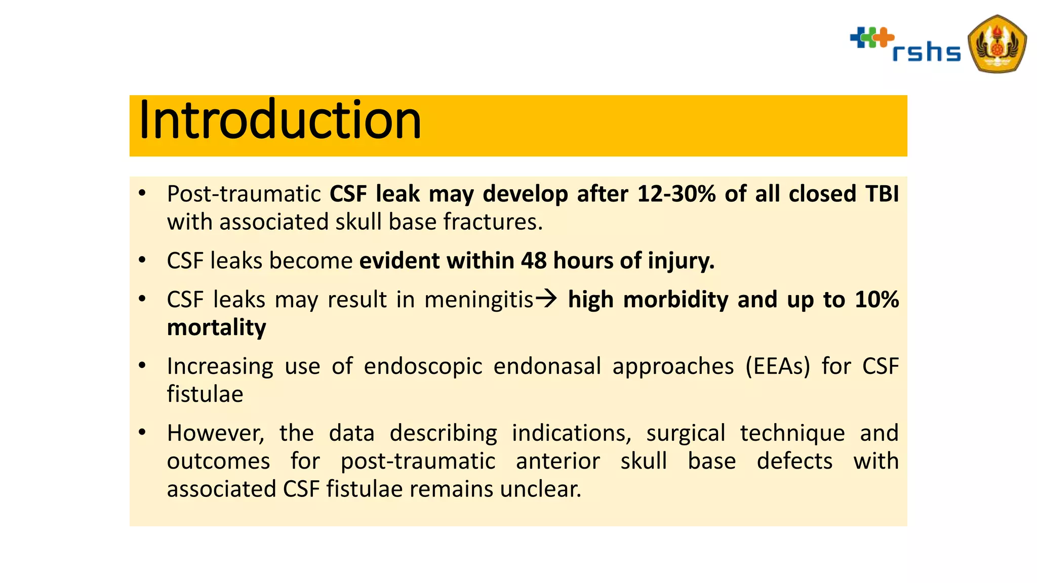 Endoscopic endonasal approaches for reconstruction of traumatic ...