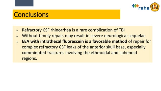 Endoscopic endonasal approaches for reconstruction of traumatic ...