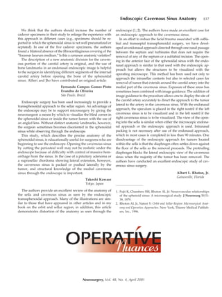 Endoscopic endonasal cavernous sinus surgery: An Anatomic study | PDF
