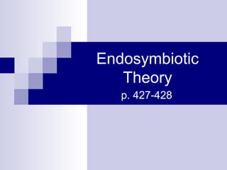 Endosymbiotic
Theory
p. 427-428
 