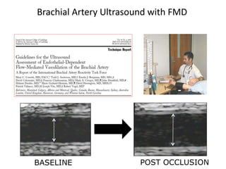 BASELINE POST OCCLUSION
Brachial Artery Ultrasound with FMD
 