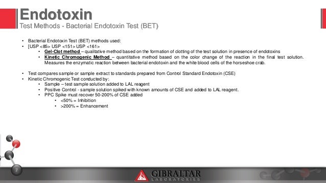 endotoxin assay It is a qualitative or semi-quantitative test that is used to screen for the presence of endotoxins a clot formation is interpreted as a positive result for the presence of endotoxin and if no clot forms, this is interpreted as the sample being endotoxin free. endotoxin assay It is a qualitative or semi-quantitative test that is used to screen for the presence of endotoxins a clot formation is interpreted as a positive result for the presence of endotoxin and if no clot forms, this is interpreted as the sample being endotoxin free.