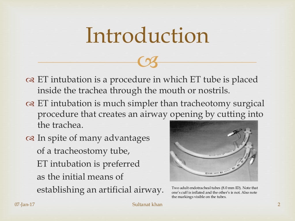 Endotracheal intubation, indications, complications.
