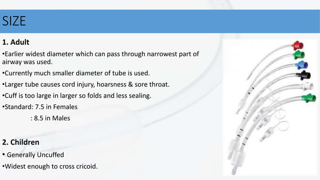 Endotracheal tube | PPTX | Ear, Nose and Throat Conditions | Diseases ...