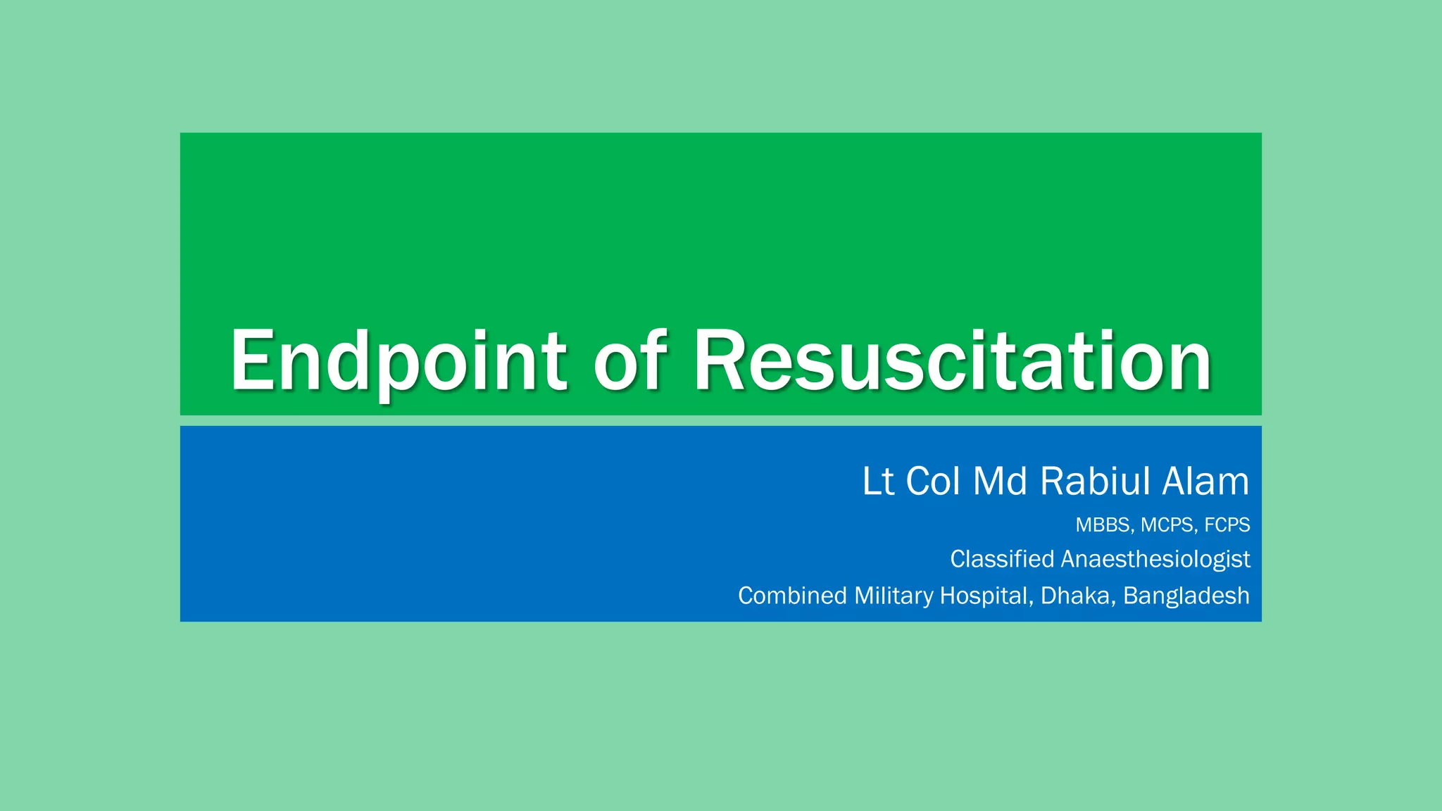 Endpoints of Resuscitation PPT