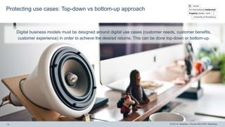 © Prof. Dr. Alexander J. Wurzer 2023 CEIPI, Strasbourg
Protecting use cases: Top-down vs bottom-up approach
- 5 -
Digital business models must be designed around digital use cases (customer needs, customer benefits,
customer experience) in order to achieve the desired returns. This can be done top-down or bottom-up.
 