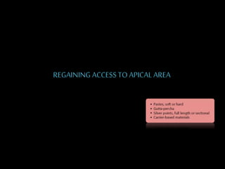 REGAINING ACCESS TO APICAL AREA
 