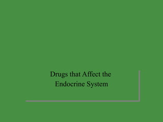 Drugs that Affect the  Endocrine System 