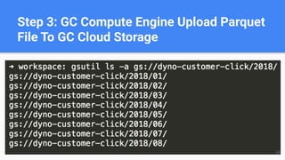 Step 3: GC Compute Engine Upload Parquet
File To GC Cloud Storage
38
 