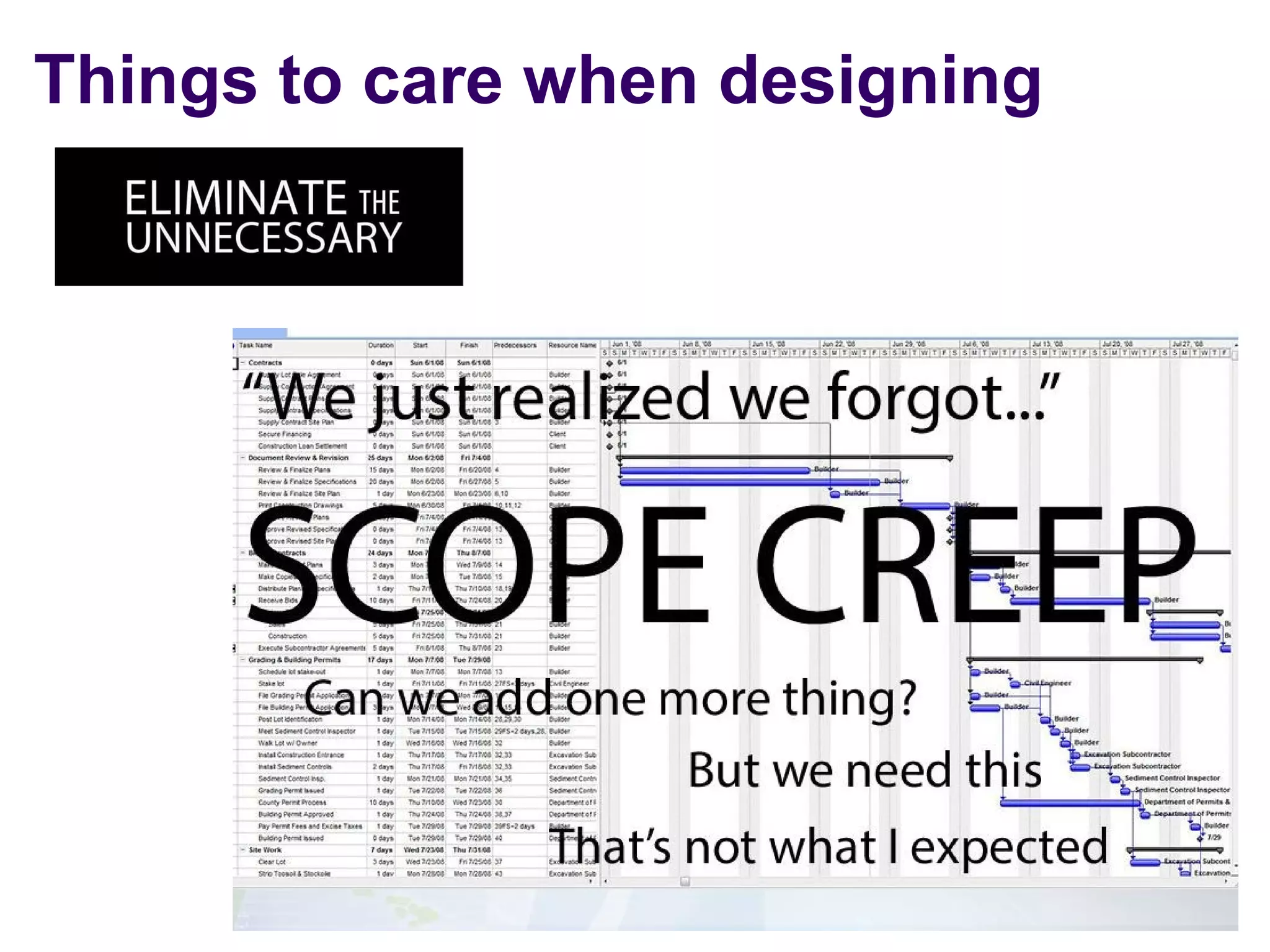 Things to care when designing
 