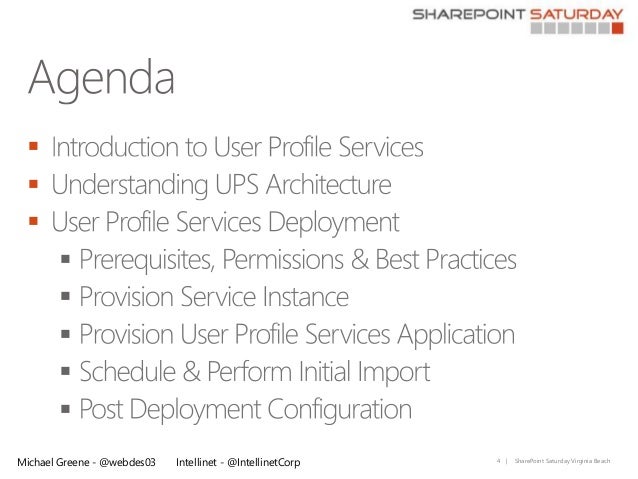 End to End User Profile Services