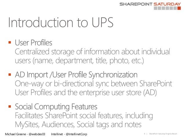 End to End User Profile Services