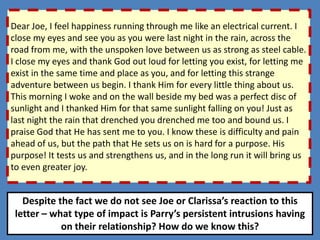 How does McEwan create tension when Joe tells Clarissa that Jed has confessed his love for him? How is this tension subverted?