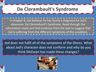 McEwan creates tension throughout the chapter by raising the menace in Jed Parry. By the end of this chapter, it is clear that Parry is a force to be reckoned with. 