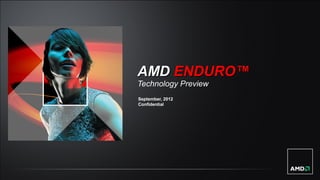 AMD ENDURO™
Technology Preview
September, 2012
 
