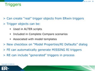 Updated Help DocumentationERwin Modeling BookshelfReplaces “deprecated” Windows HELPFull search and indexing capabilityComprehensive table of contentsEasier NavigationContext sensitive HELP (<F1>)