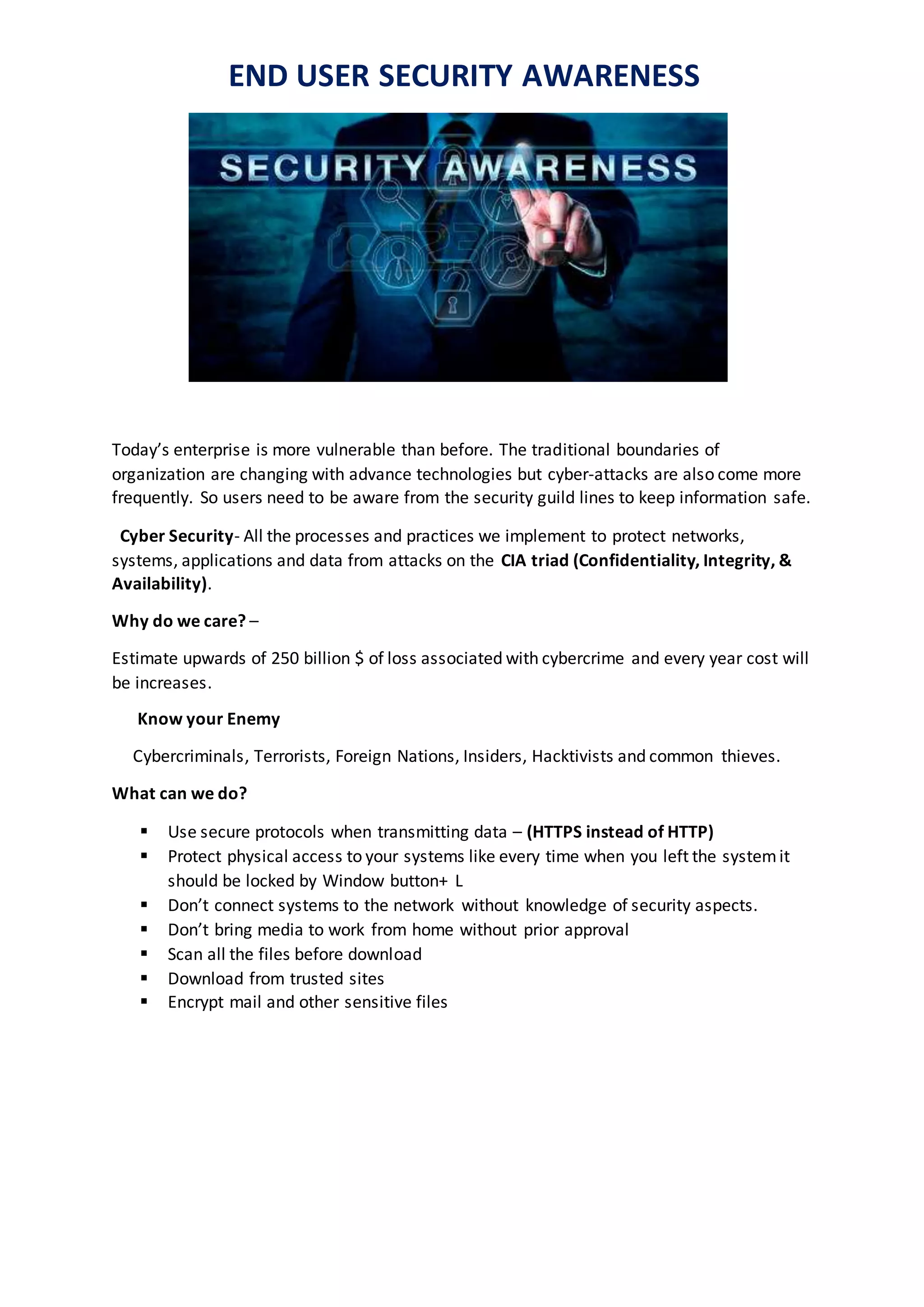 End user security awareness | DOCX