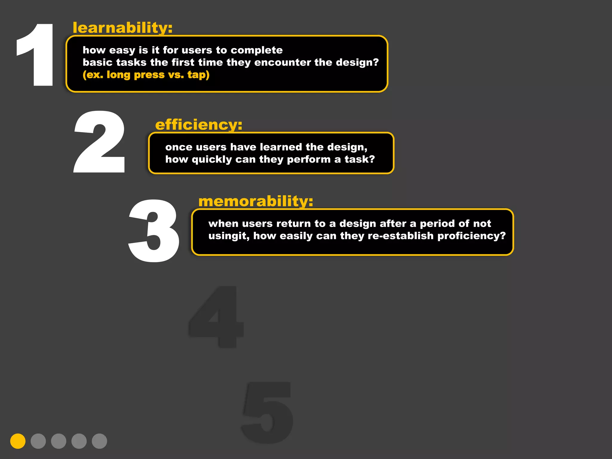 Test Moderator
• Is friendly
• Makes the user feel comfortable
• Encourages user to comment out loud
• Stays objective and detached
• Watches the user do what comes naturally.
• Sees what the user does alone, without helping
    • Knows when to stop a task, but does not rescue user
       too soon
• Gives encouraging, non-committal feedback
• Summarizes findings with user
 