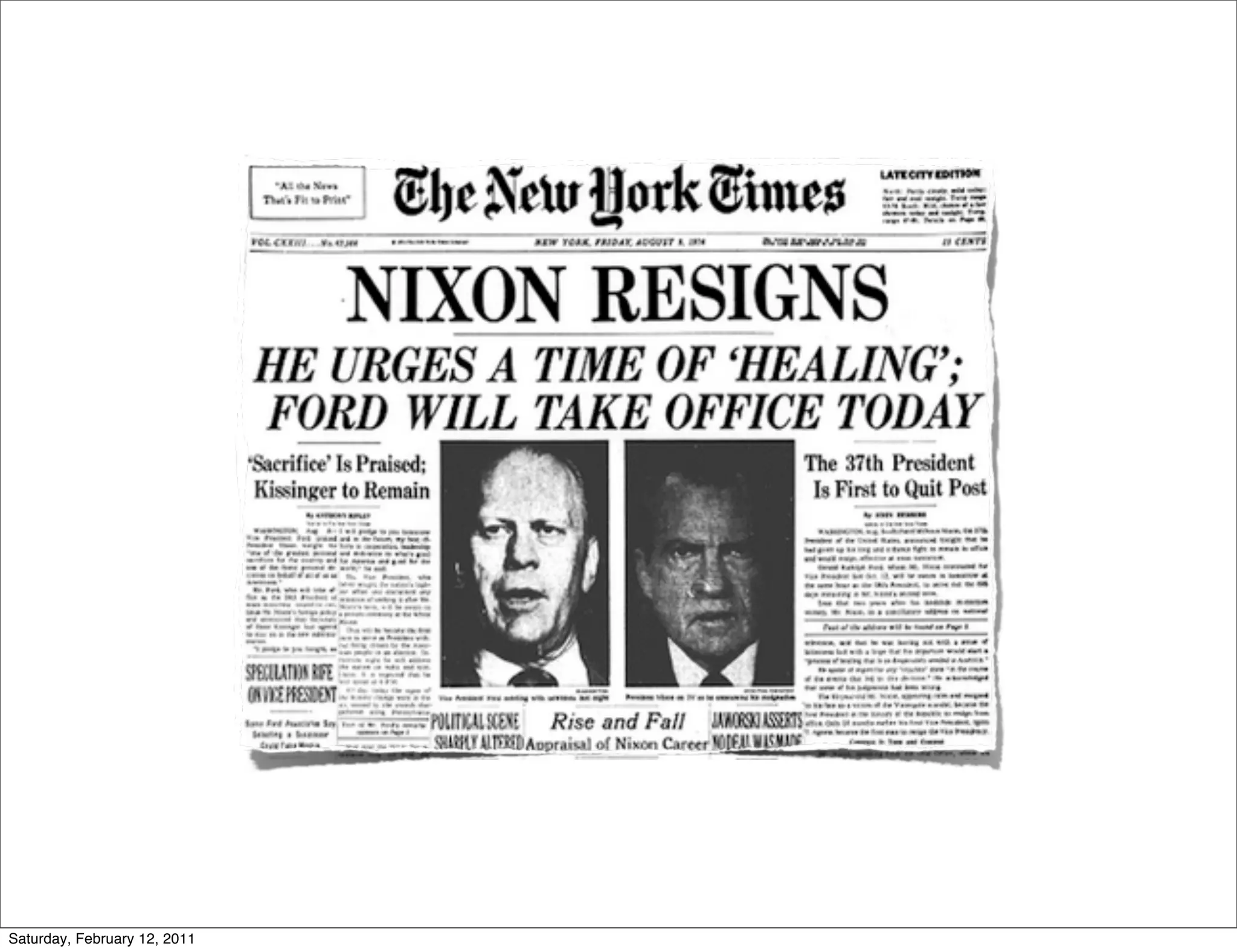 Saturday, February 12, 2011
 