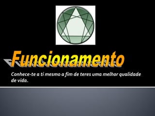 Conhece-te a ti mesmo a fim de teres uma melhor qualidade
de vida.
 