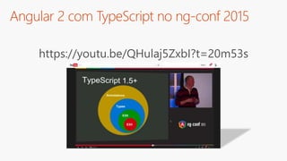 https://youtu.be/QHulaj5ZxbI?t=20m53s
Angular 2 com TypeScript no ng-conf 2015
 