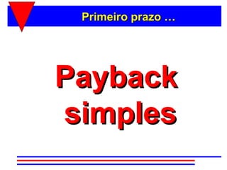Primeiro prazo …




Payback
simples
 