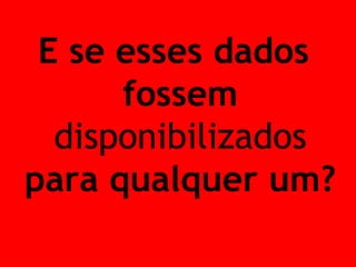 E se esses dados fossem disponibilizados para qualquer um?  