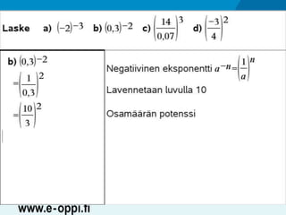MAA1 / Potenssi / neg. luvut ja desim.luvut