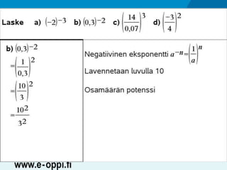 MAA1 / Potenssi / neg. luvut ja desim.luvut