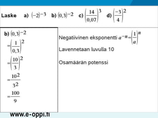 MAA1 / Potenssi / neg. luvut ja desim.luvut