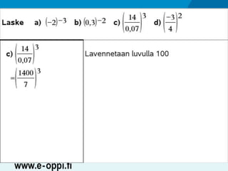 MAA1 / Potenssi / neg. luvut ja desim.luvut