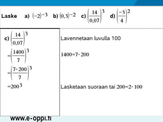 MAA1 / Potenssi / neg. luvut ja desim.luvut