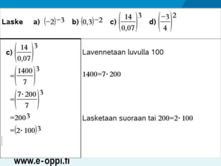 MAA1 / Potenssi / neg. luvut ja desim.luvut