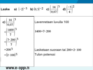 MAA1 / Potenssi / neg. luvut ja desim.luvut