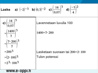 MAA1 / Potenssi / neg. luvut ja desim.luvut