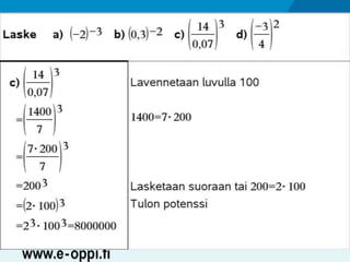 MAA1 / Potenssi / neg. luvut ja desim.luvut