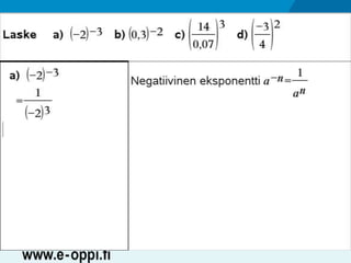 MAA1 / Potenssi / neg. luvut ja desim.luvut