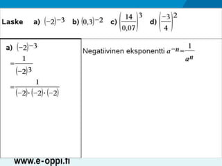 MAA1 / Potenssi / neg. luvut ja desim.luvut