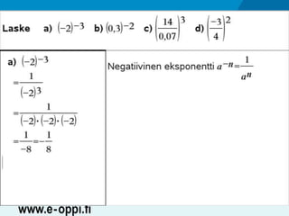 MAA1 / Potenssi / neg. luvut ja desim.luvut